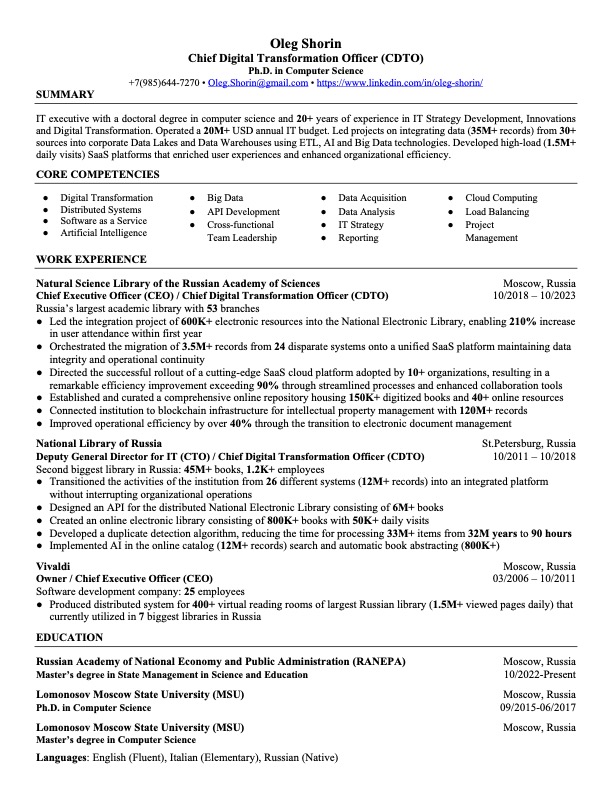 Open to New Challenges!