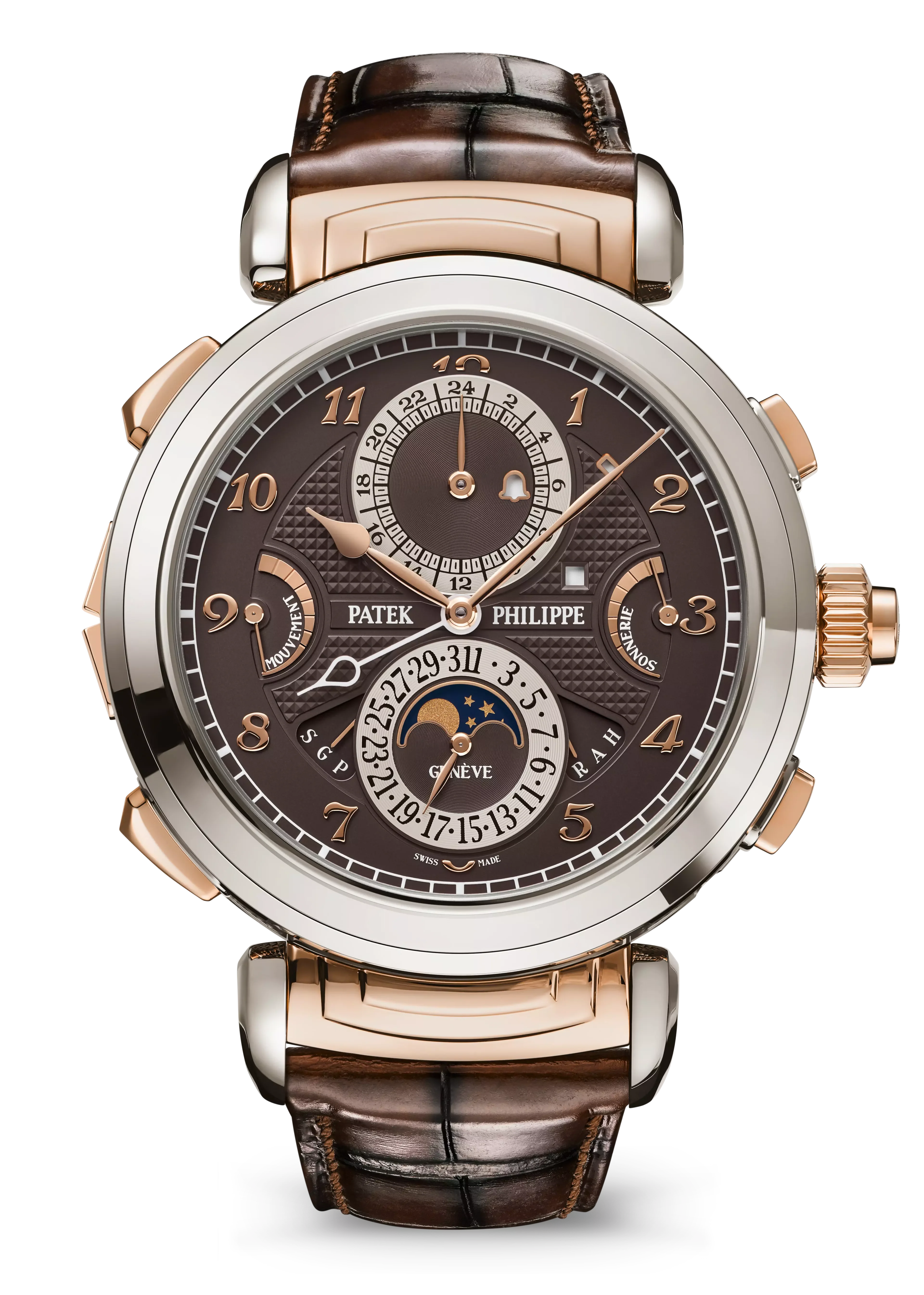Часы Patel Philippe, у которых на лунном календаре изображена растущая Луна